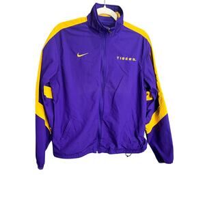 LSU Tigers Jacket Men Large Nike Storm Fit Full Zip Activewear Purple Yellow Y2K